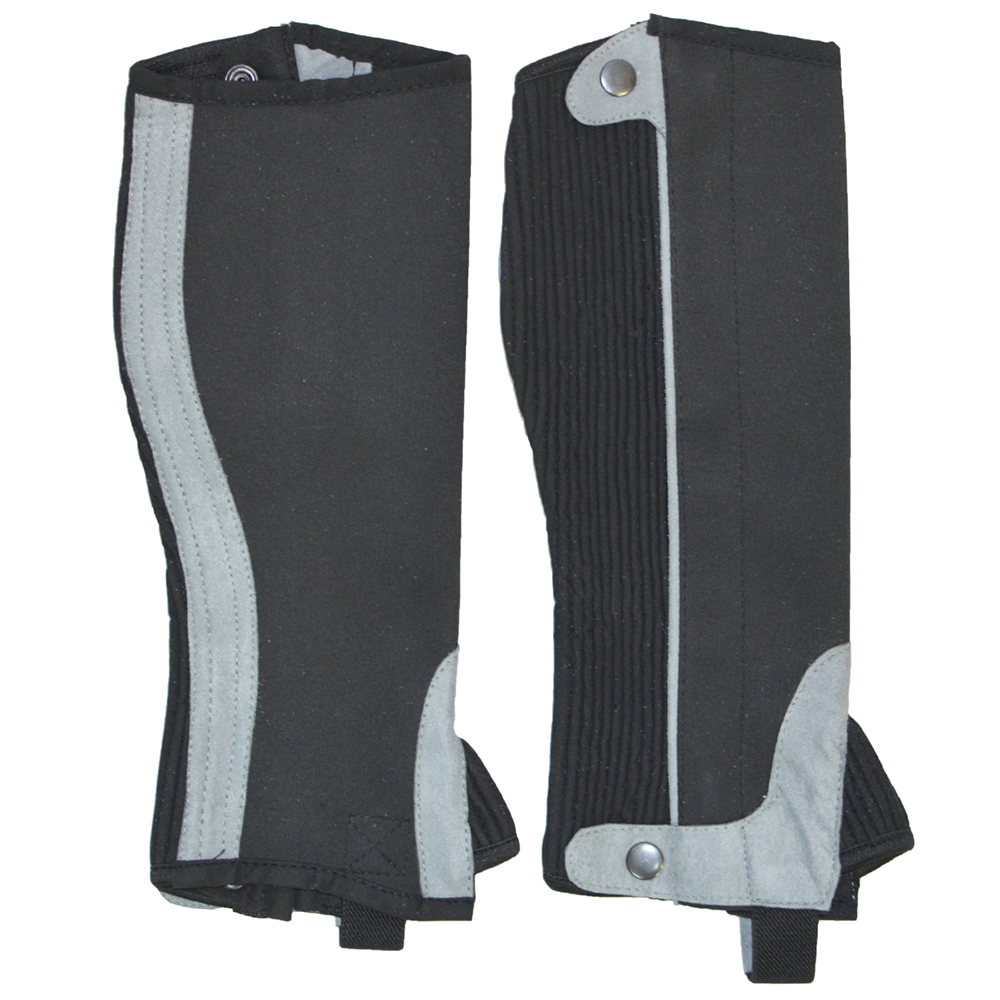 Краги детские иск. замша HO чёрный/серый